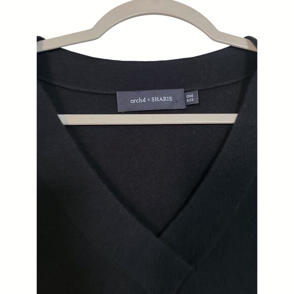 Arch4 x Sharis Baby Goat Cashmere Black V-Neck Pullover One Size - Picture 2 of 5